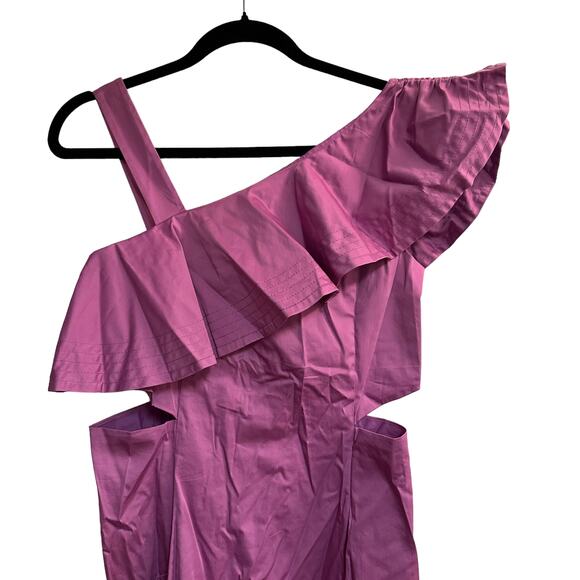 NEW Veronica Beard Asymmetric Ruffle Midi Dress Purple - Picture 6 of 8